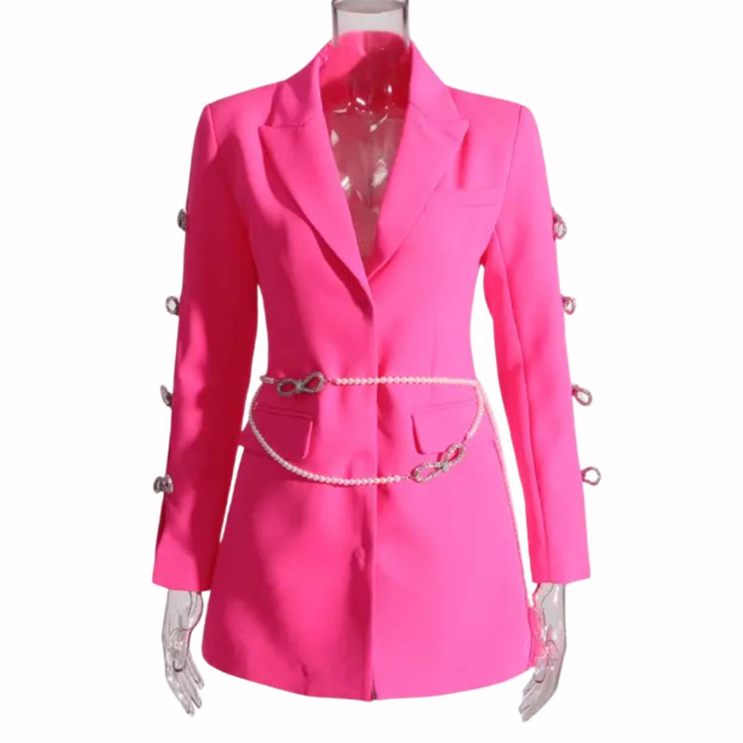 Poppin Pink & Pearls Blazer Dress Lost & Found Wardrobe Poppin Pink & Pearls Blazer Dress Lost & Found Wardrobe