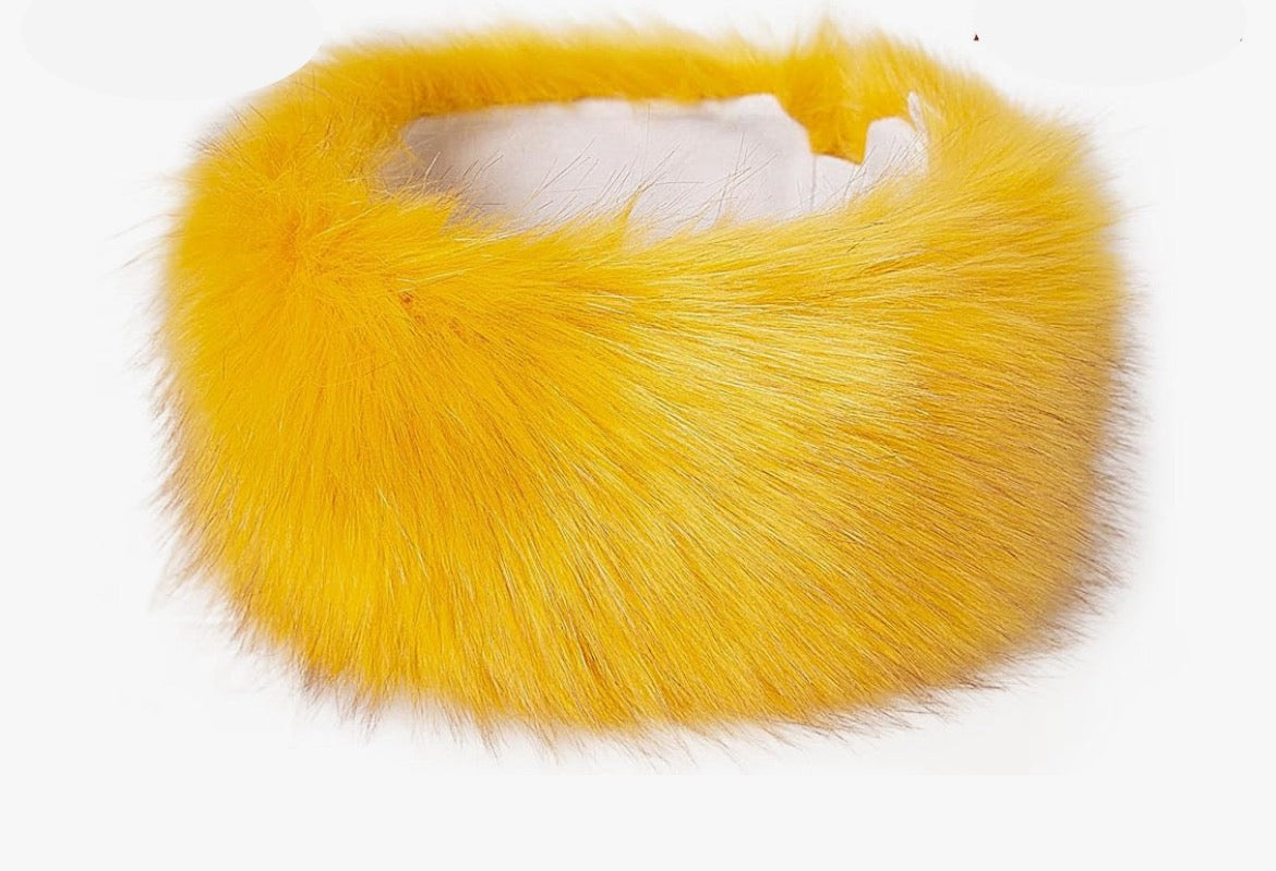 Sunflower Fur Head Wrap