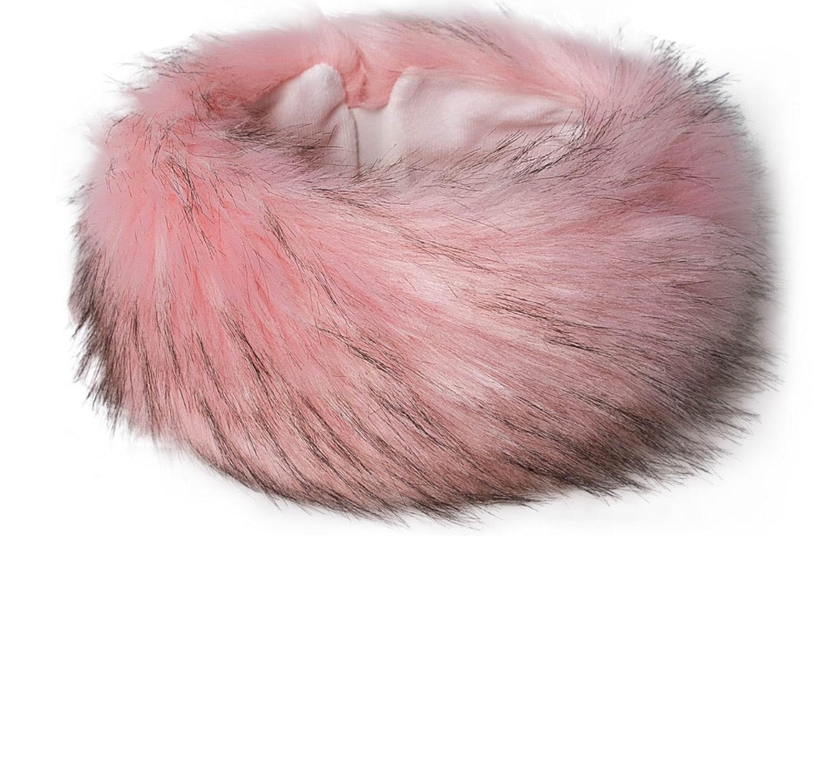 Powder Pink Fur Head Wrap